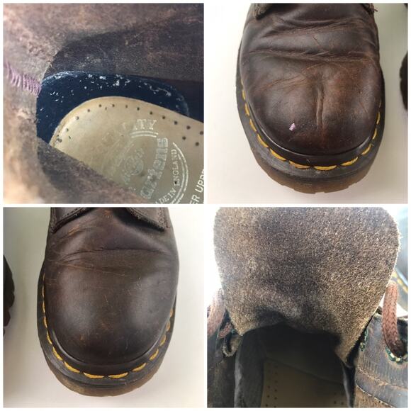 Vintage 90s Doc Dr Martens 1460 Style Leather Made in England Round Logo Boots - Picture 12 of 15